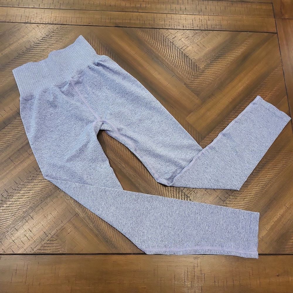 Seamless High-Waist Yoga Leggings - Light Lavender